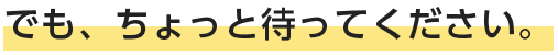 でも、ちょっと待ってください。